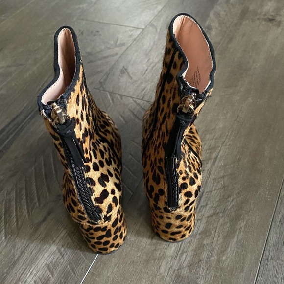 J.Crew Sadie Calf Hair leopard bootie 6.5 NWOB back zipper - Picture 6 of 9